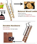 Twin Bunk Bed Ladder Replacement With 59 Inch Safety Handrail Built To Last Heavy Duty Climb Ladder Supports Up To 400kg illustration