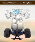 Diagram of 1 16 Scale RC Car Spur Gear 16401Y and Pinion 16392B with enhanced suspension system view.