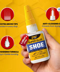 Heavy Duty Shoe Glue For Sole Repair And Reattachment On Sneakers Boots Heels Waterproof All Purpose Instant Cyanoacrylate Adhesive For Leather And Rubber Bottom Soles Handbags Flexible Quick Dry bottle with micro tips and anti-clog cap.
