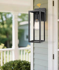 Dusk To Dawn Sensor Outdoor Wall Lantern With Black Finish Modern Wall Sconce for exterior wall lights mounted on house