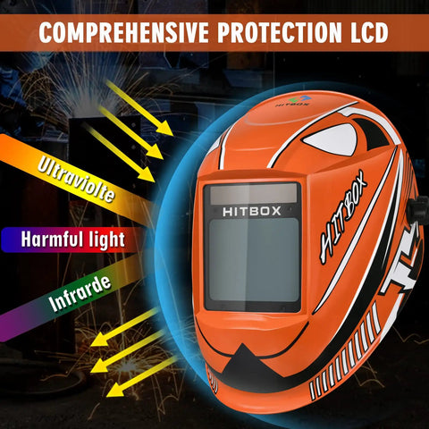 Auto Darkening Welding Helmet With Ultra Large 3.9 By 3.1 Inch True Color View, Four Arc Sensors, Shade 4/5-9/9-13, Touch Control And USB Type C Charging, Heavy Duty Welder Mask For MIG TIG And Stick Welding