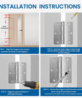Installation instructions for 18 Pack Brushed Nickel Door Hinges Three And A Half Inch By Three And A Half Inch Interior Hinge With One Quarter Inch Radius Satin Nickel Finish Built For Steel Residential Doors Fits Bedroom And Standard Doors