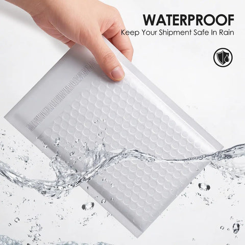 Bubble Mailers 4x8 Inches 100 Pack Padded Envelopes Self Sealing Waterproof Grey and White Opaque Mailers with 4x7 Inner Size