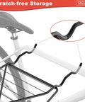 Wall Mounted Double Bike Rack Foldable for Two Bikes Space Saving Indoor Garage Storage Solution detailing rack feature