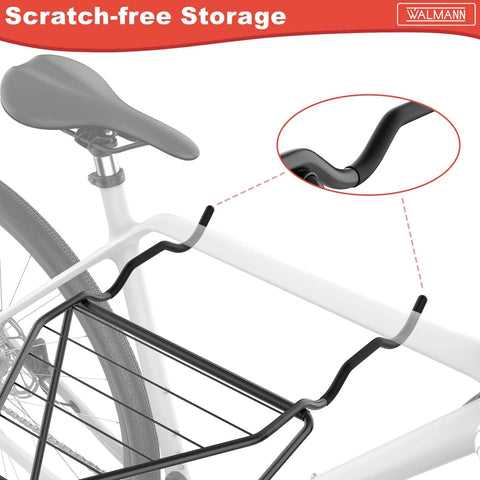 Wall Mounted Double Bike Rack Foldable for Two Bikes Space Saving Indoor Garage Storage Solution detailing rack feature
