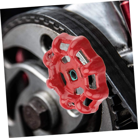Shut Off Valve Knob With Red Handle For Water Fittings Gate Ball Valve No Pressure Reduction Brass Construction, close-up view