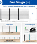 Modular Level Kit design guide for Modern Modular Cable Railing Kit For Decks And Patios, 36 Inch Surface Mount Balustrade