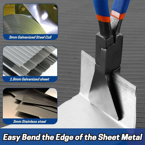 Must-Have 3-Piece Hand Seamers Set for sheet metal bending with straight jaws bending galvanized steel sheets