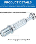 Heavy Duty 25 Pack Cam Lock Screws For Furniture Assembly Zinc Alloy M6x33mm Cabinet Bolts And Dowels showing detailed thread design.