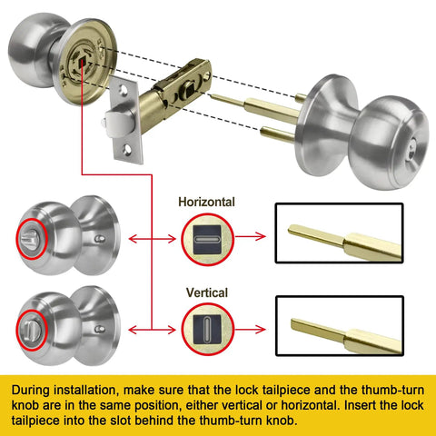Keyed Entry Door Knob Set In Solid Stainless Steel With Round Ball Handle For Exterior And Interior Doors Built Tough For Everyday Home Use With An Adjustable Latch For Standard Backsets Fits Doors Up To One And Three Quarters Inch Thick One Pack