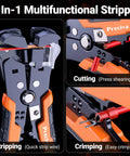 Ultimate Ferrule Crimping Tool Kit For Pros With Wire Stripper And 1265 Pcs Connectors Including Single Twin Terminals AWG 28 To 5 For Solid Heavy Duty Electrical Wiring Projects That Are Super Easy To Use, 3-in-1 stripper