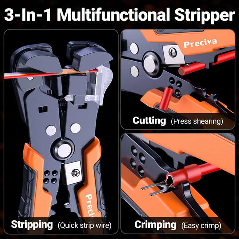 Ultimate Ferrule Crimping Tool Kit For Pros With Wire Stripper And 1265 Pcs Connectors Including Single Twin Terminals AWG 28 To 5 For Solid Heavy Duty Electrical Wiring Projects That Are Super Easy To Use, 3-in-1 stripper