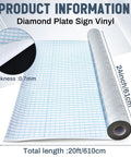 Diamond Plate Silver Vinyl Wrap Peel And Stick Contact Paper For Cabinets And Surfaces Durable Scratch And Water Resistant 24 Inch Wide By 20 Feet Long DIY Friendly And Reno Ready For Tool Boxes Garages Walls And RV Interiors