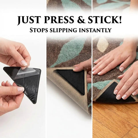 Using Non Slip Rug Grippers Kit With 12 Reusable Washable Pads For Hardwood And Carpet Floors That Stay Put, triangle pad installation