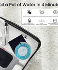 Ultra Thin Collapsible Travel Electric Kettle With Auto Shut Off And Keep Warm 110V, 555ml Food Grade Silicone in suitcase