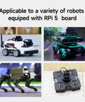 Top Shelf PD Power Expansion Board For Raspberry Pi 5 Compatible With Jetson And RDK Series Portable Charging Hub seen in various robot designs.