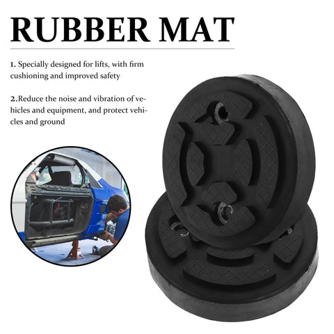 Vosarea Heavy Duty Car Lift Pads Set Of Four Round Auto Jacking Rubber Mats for Two Post Hoist Thick Traction Support Blocks for safe vehicle support