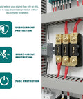 Heavy Duty Gold Plated ANL Fuses 200 Amp 6 Pack For Cars Trucks Boats And Motorcycles mounted in a power distribution box.