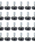 24 Pack Adjustable Furniture Leveling Feet With Felt Pads Black M6x20mm, Heavy Duty Floor Protectors for furniture