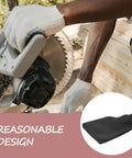 Heavy Duty Cloth Miter Saw Dust Collection Bag With A Secure Zipper Closure Black Replacement designed to fit various saws.