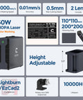 60W JPT MOPA Fiber Laser Engraver For Color Marking And Metal Engraving, High Speed 10,000 mm Per Second, Includes 2 F Theta Lenses