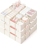 24 Pack Beige Drawer Organizers Zero Drama Storage Setup Foldable Closet Dividers Sort Socks And Basics Quick Now Reinforced Fabric keeps baby clothes and accessories neatly organized.