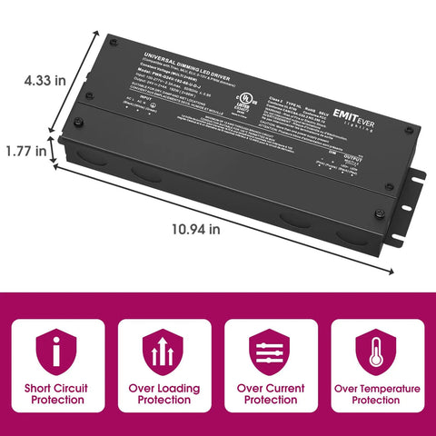 192W 2 Channel Dimmable LED Driver With 24V Output, 5 in 1 Forward And Reverse Phase Dimming, waterproof, IP67 UL listed.