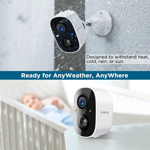 Wireless Outdoor Battery Powered Wifi Security Camera Delivers 1080p Full Hd Video With Spotlight Color Night Vision Siren Alarm Two Way Audio Waterproof Build Smart Ai Motion Detection To Keep Your House Safe mounted on wall