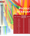Colorful Zip Ties Pack 1000 Count With Assorted Sizes 4 6 8 And 10 Inches In A Handy Plastic Storage Jar Self Locking Nylon Cable Ties