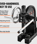 1 Ton Manual Arbor Press With Handwheel Built To Last Heavy Duty Desktop Press showing handwheel and lever features