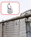 Two Pack Galvanized Steel Eye Top Chain Link Fence Loop Caps For 2-3/8 in Posts And 1-5/8 in Top Rails, Rust Resistant, Easy Install