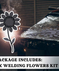 DIY Flower Welding Kit for Metal Art: 16 Gauge Stainless Steel Practice Weld Set with 12 Inch Steel Flower Project