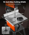 Two Speed 10 Inch Benchtop Band Saw With Stand For Woodworking, 373W 1/2 HP, 6 Inch Max Cutting Height, Cast Iron Table, 360 Degree Work Light