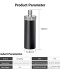 Straight Up Solid 15mm Micro Rod For Camera Rigs, 1.5 Inch Durable Aluminum Mounting Bar with dimensions 14.8x50mm.