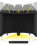 Top view of Microphone Isolation Shield With High Density Foam Panels, Five Panel Foldable Soundproof Cover For Condenser Mics To Filter Vocals
