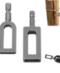 Heavy Duty Drill Powered Wire Twister With 1/4 Hex Shank, two steel twisting heads for electric fence connections.