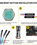12mm reset button installation steps for 2 Pack Chassis Switch With Metal Button 12mm Boot Reset And 16mm Host Switch Cable 60cm Extension For ATX Power On Off Ideal For DIY PC Builds And Custom Rigs