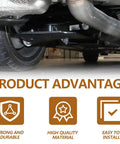 Rear brake pad wear sensor, Dunviku, undercarriage view of a vehicle with exhaust and rear wheel