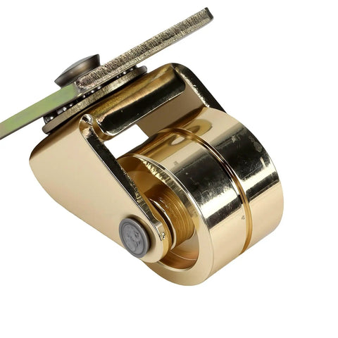 Jiawu Double Wheel Piano Caster, Metal Wheel for Furniture in gold, featuring dual wheels and durable metal construction.
