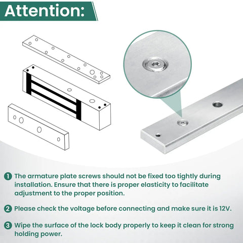 Diagram of 600 Lb Electric Magnetic Door Lock For Access Control With 280 Kg Holding Force Out Swing Single Door System.