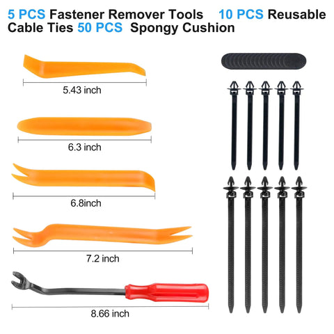 Tools from 600 Piece Car Push Retainer Clips And Auto Fasteners Set With 25 Sizes And 10 Ties And Remover Tool shown