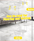 Comparison of marble floor before and after using 200 Pack 6 In 1 Hexagon Tile Spacers For DIY Pros, 1mm To 5mm Gaps.