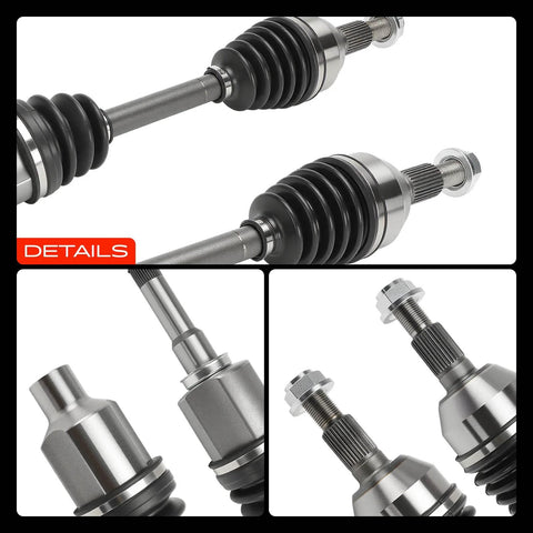 Front CV Axle Shaft Assembly Pair For Chevrolet Equinox And GMC Terrain 2010 To 2016 2.4L L4 Driver And Passenger Sides