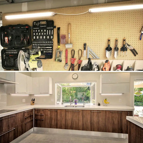 Super Bright 2 Foot LED Shop Light 20W 3000K Warm White T8 Tube Linkable Ceiling Utility Light For Garage Workbench And Room ETL Listed 3000 Lumens Energy Saving Fixture Pack Of 2