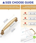 Size guide for Champagne Bronze Cabinet Pulls 3-3/4 Inch Center To Center Drawer Handles Zinc Alloy 25 Pack Easy Install