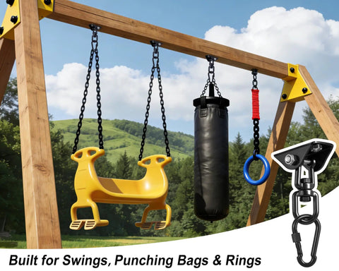 Beefy Heavy Duty Porch Swing Hanging Kit 2000lbs Stainless Steel Hardware With Easy Install Ceiling Hooks And Hammock Hooks, Complete Swing Set Accessories For Indoor Outdoor Patio Garage And Backyard
