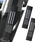 Premium Two Pack Seat Belt Shoulder Pads For Your Daily Driver Crafted From Tough Carbon Fiber Leather And Styled With A Classic Usa Flag Patch