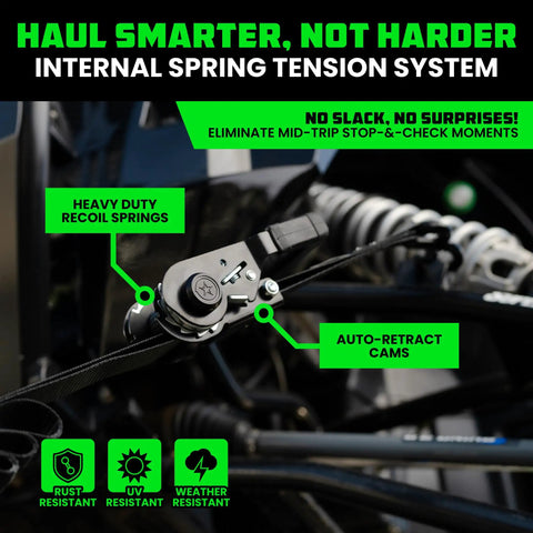 Heavy Duty Self Tensioning Ratchet Straps 2 Pack Keep Your Cargo Dead Locked And Tight As A Drum For Trucks And Trailers Auto Adjust Cam Design Makes Hauling A Total Breeze No Drama