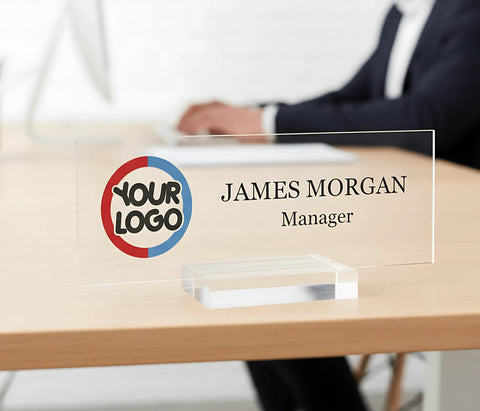 Custom Name Plate Desk Decor With Logo For Office Use A Modern Multicolor Personalized Gift That Says You Mean Business