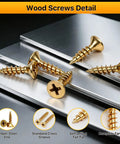 Nine Size M4 Wood Screws Set For Woodworking And Furniture Repairs 325 Piece Zinc Plated Self Tapping Phillips Flat Head Screws Kit